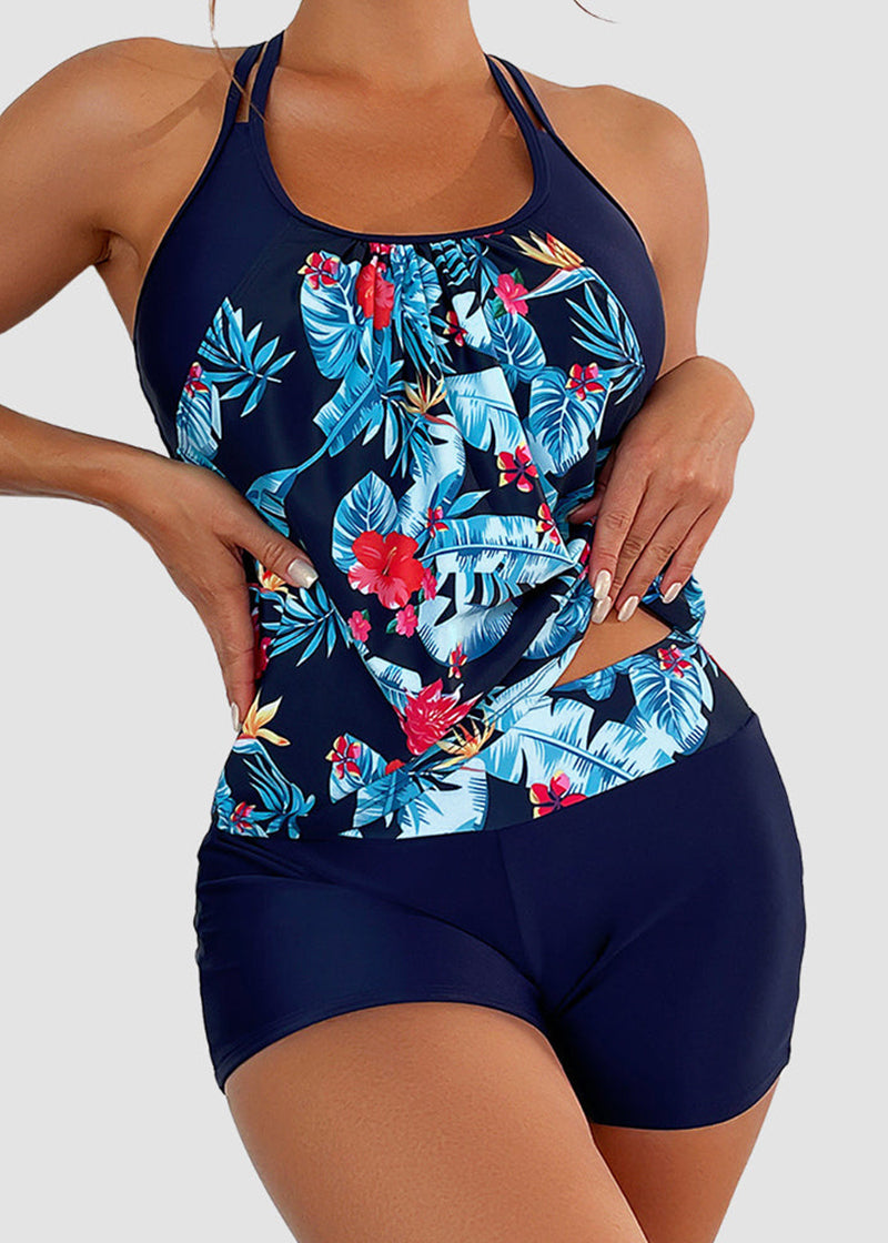 BIKINI BRIGADE Tankini Swimsuits Tummy Control Two Piece Blouson Bathing Suit