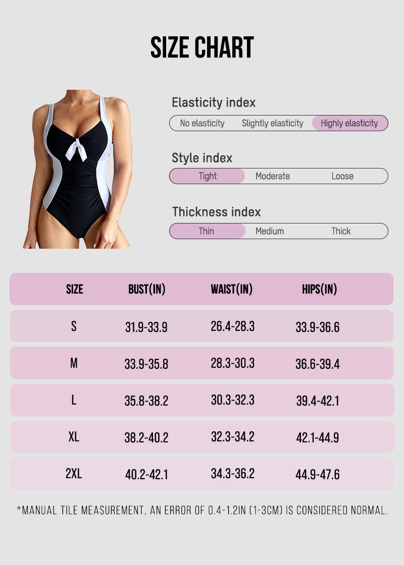 Color Block Knot One-Piece Swimsuit