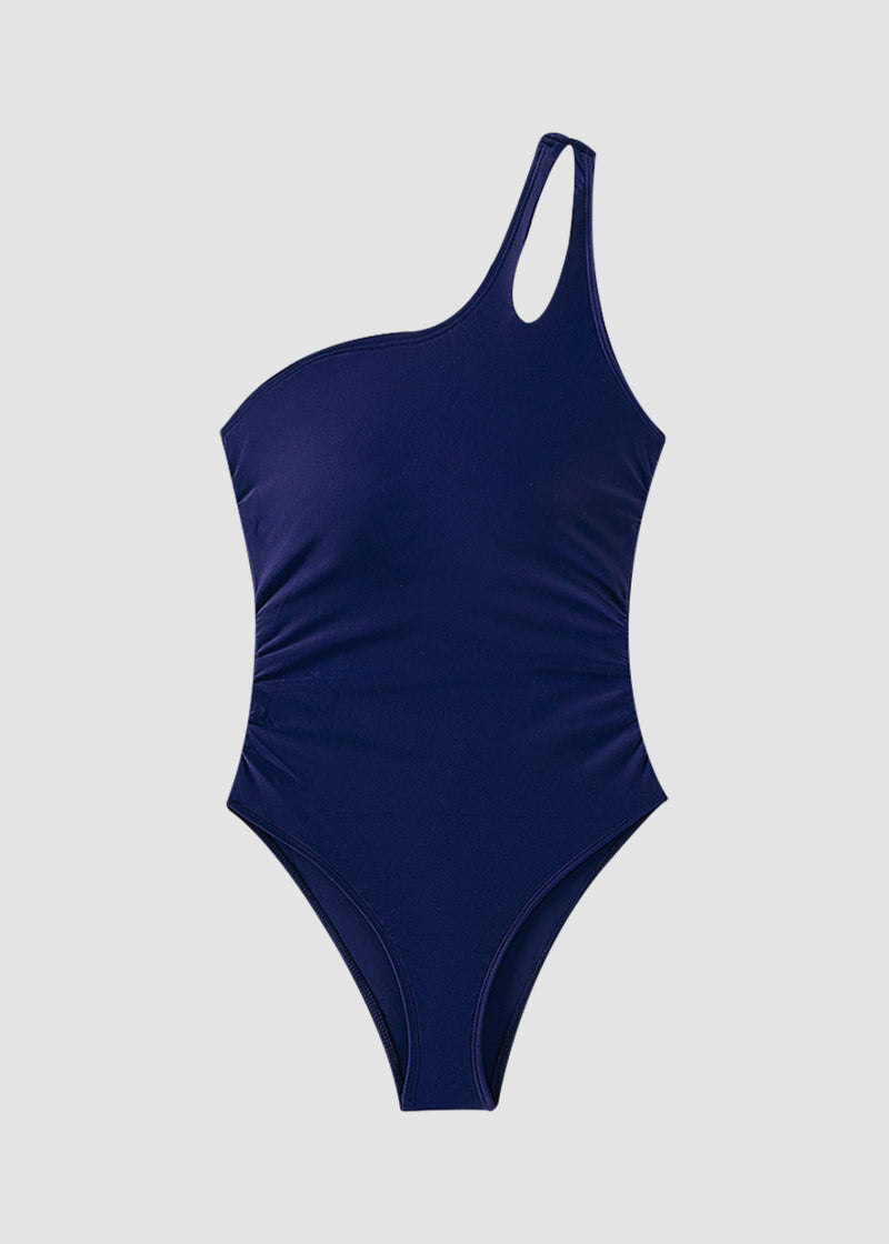 BIKINI BRIGADE One Shoulder Tummy Control Patterned Back One Piece Swimsuit
