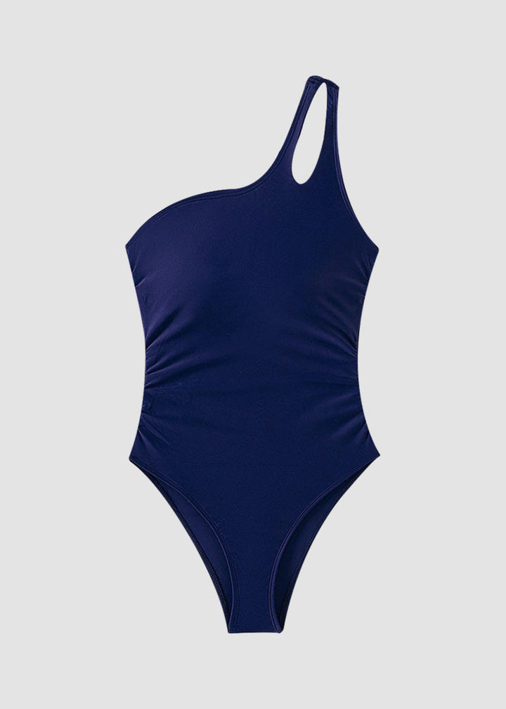 BIKINI BRIGADE One Shoulder Tummy Control Patterned Back One Piece Swimsuit