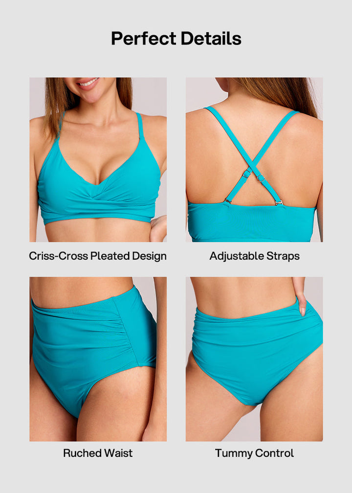 Ruched Tummy Control Bikini Set