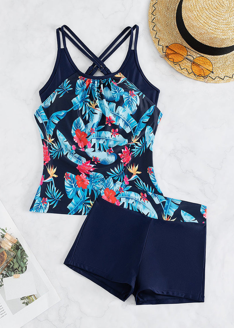 BIKINI BRIGADE Tankini Swimsuits Tummy Control Two Piece Blouson Bathing Suit