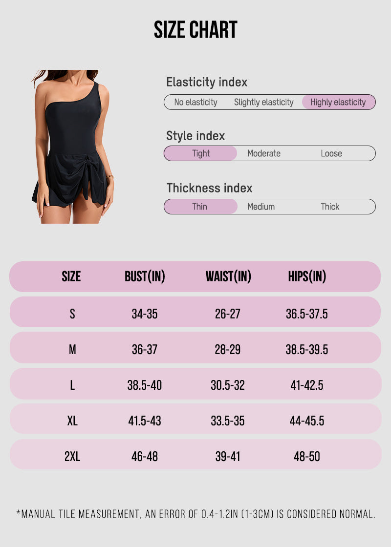 One Shoulder Skirted One Piece Swimsuit