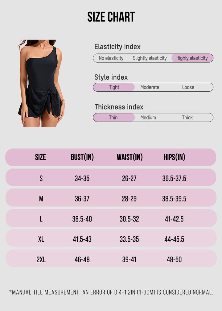 One Shoulder Skirted One Piece Swimsuit