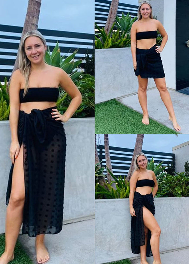 Side Tie Midi Sarong Sheer Cover Up