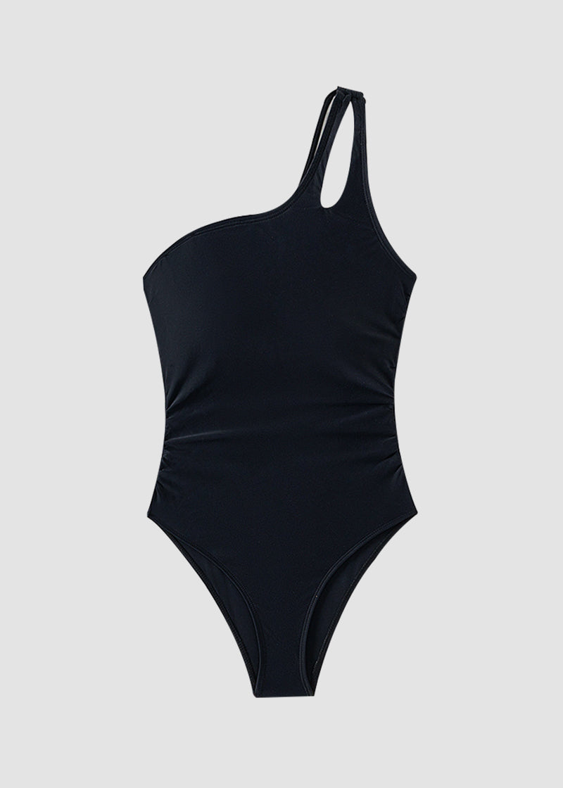 BIKINI BRIGADE One Shoulder Tummy Control Patterned Back One Piece Swimsuit