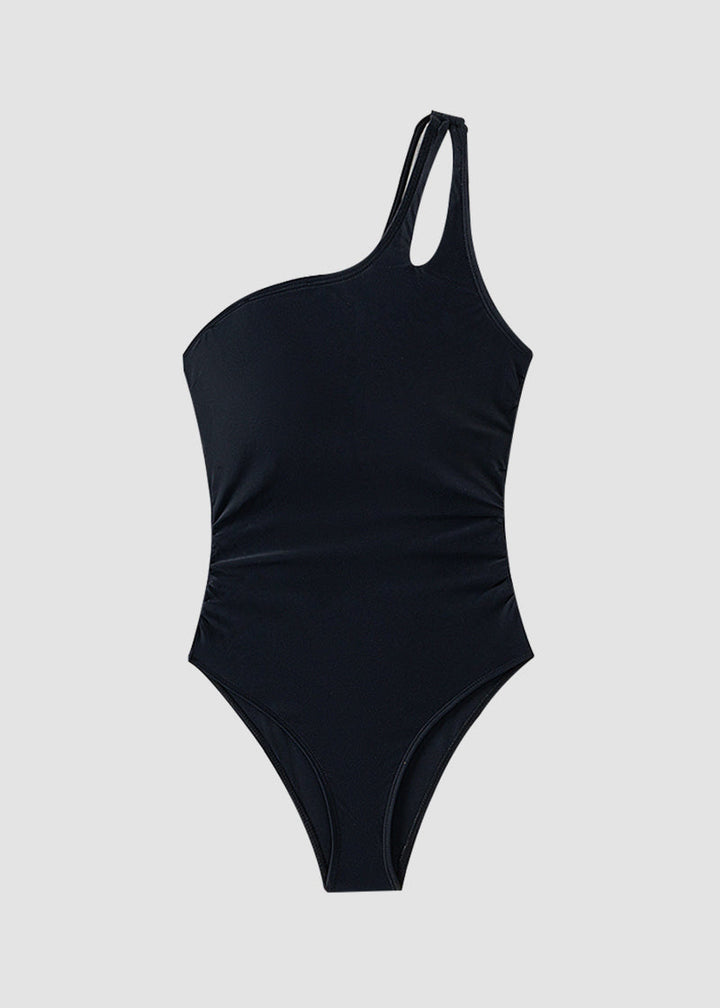 BIKINI BRIGADE One Shoulder Tummy Control Patterned Back One Piece Swimsuit