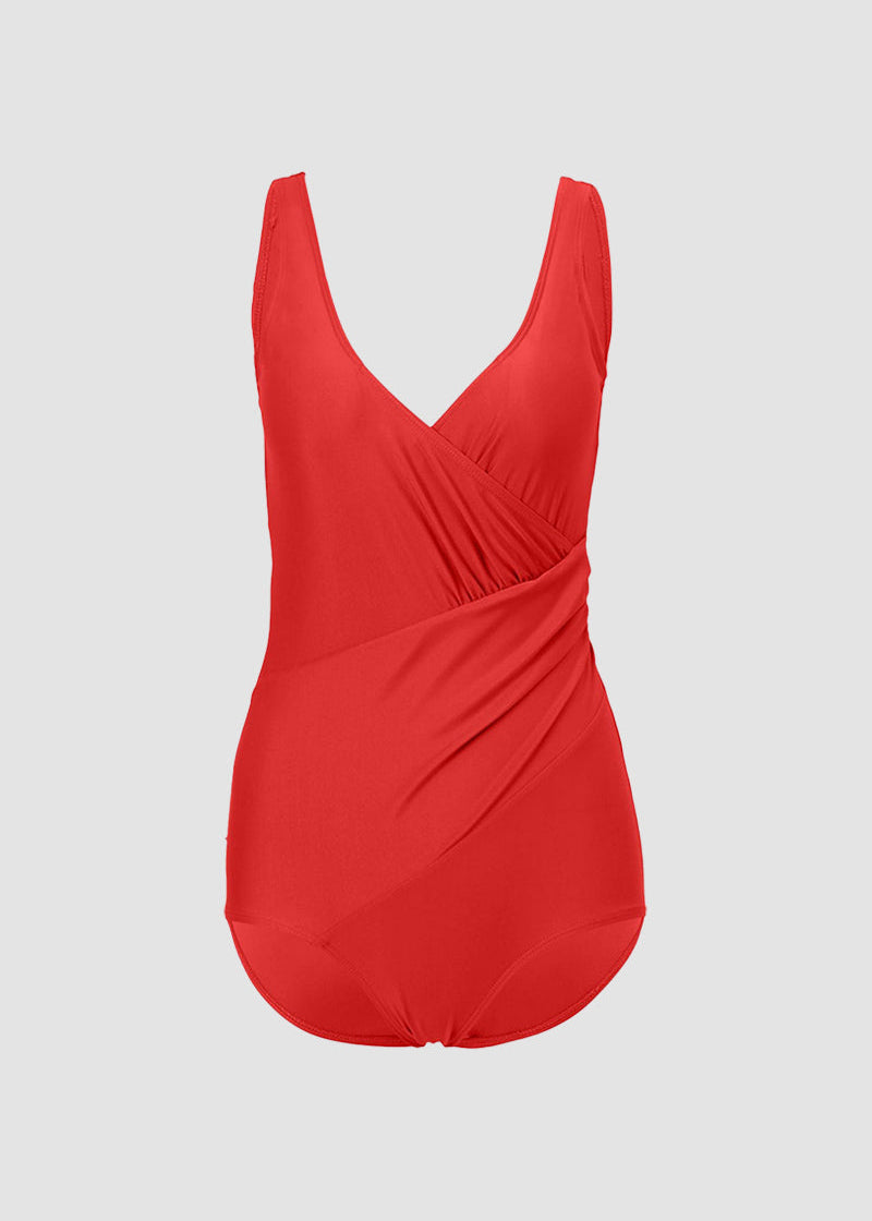 BIKINI BRIGADE Deep-V Neck One Piece Tummy Control Swimsuit