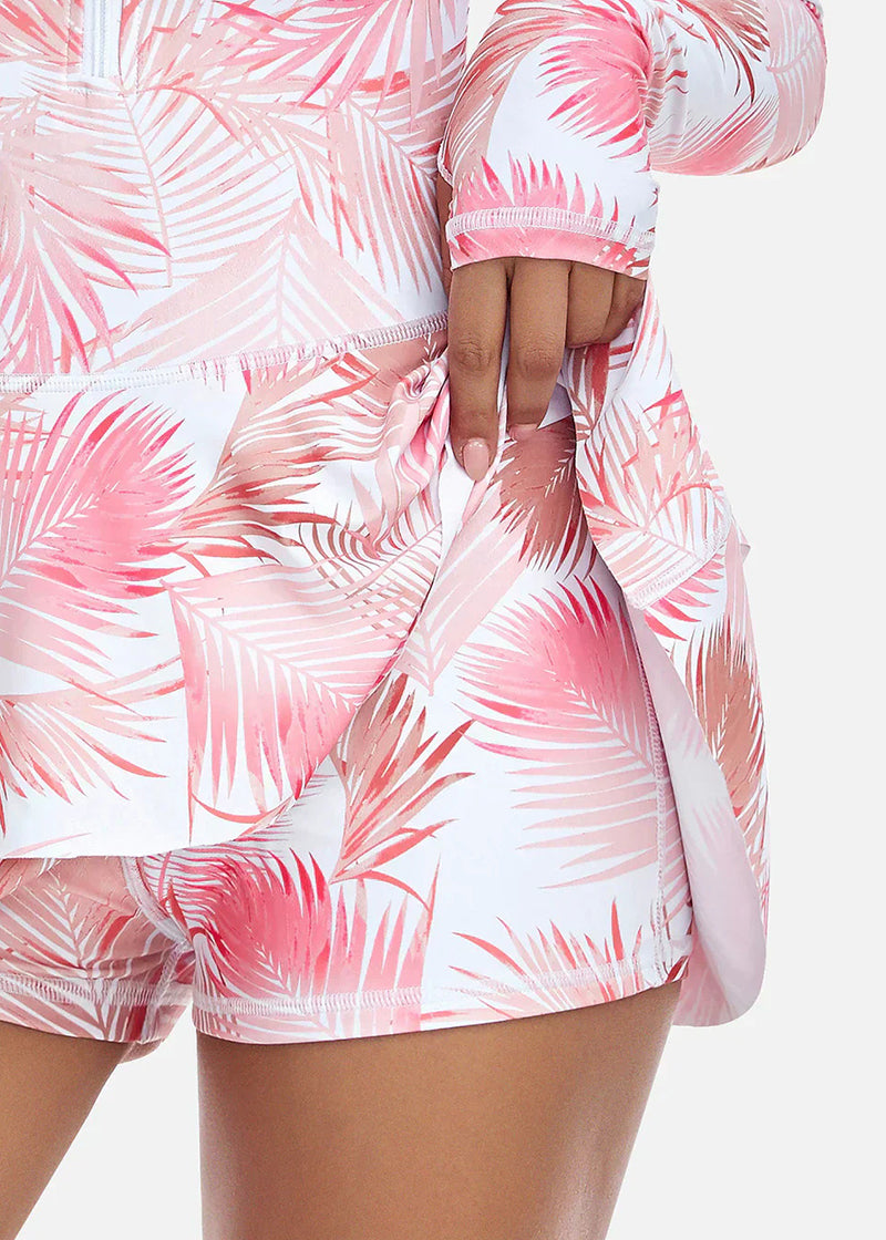 BIKINI BRIGADE One-Piece Long Sleeve Ruffle Skirt Swimsuit