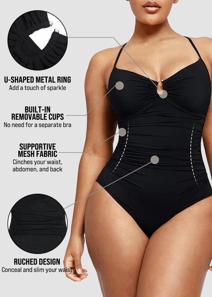 Smart Sculpt U-Ring Cut Out Shaping Swimsuit